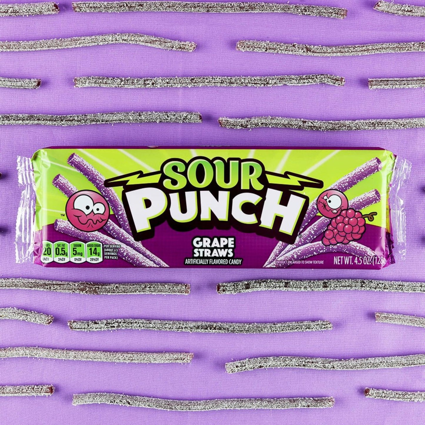 Sour Punch Rainbow Sour Straws, 2 Ounce (Pack of 24)