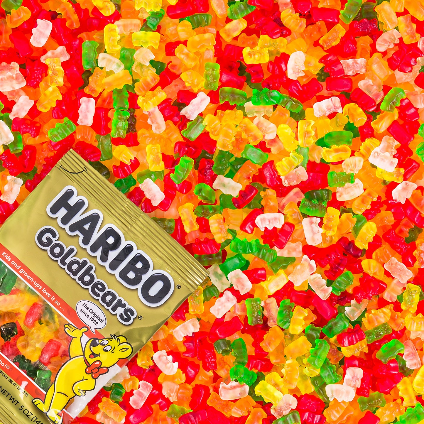 HARIBO Gummi Candy, Original Goldbears Gummy Bears, 5 Ounce Share Size Bags (12 Packs) Delicious Soft & Chewy Sweet Snacks, Assorted Fruity Flavors