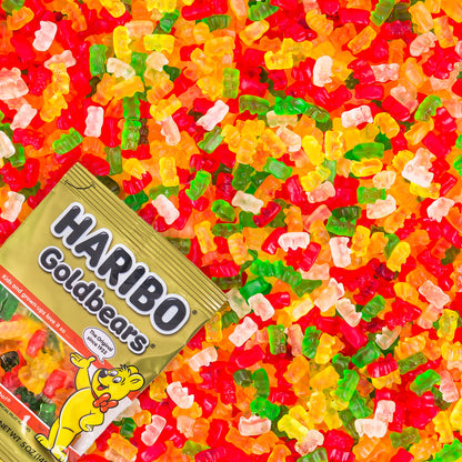 HARIBO Gummi Candy, Original Goldbears Gummy Bears, 5 Ounce Share Size Bags (12 Packs) Delicious Soft & Chewy Sweet Snacks, Assorted Fruity Flavors