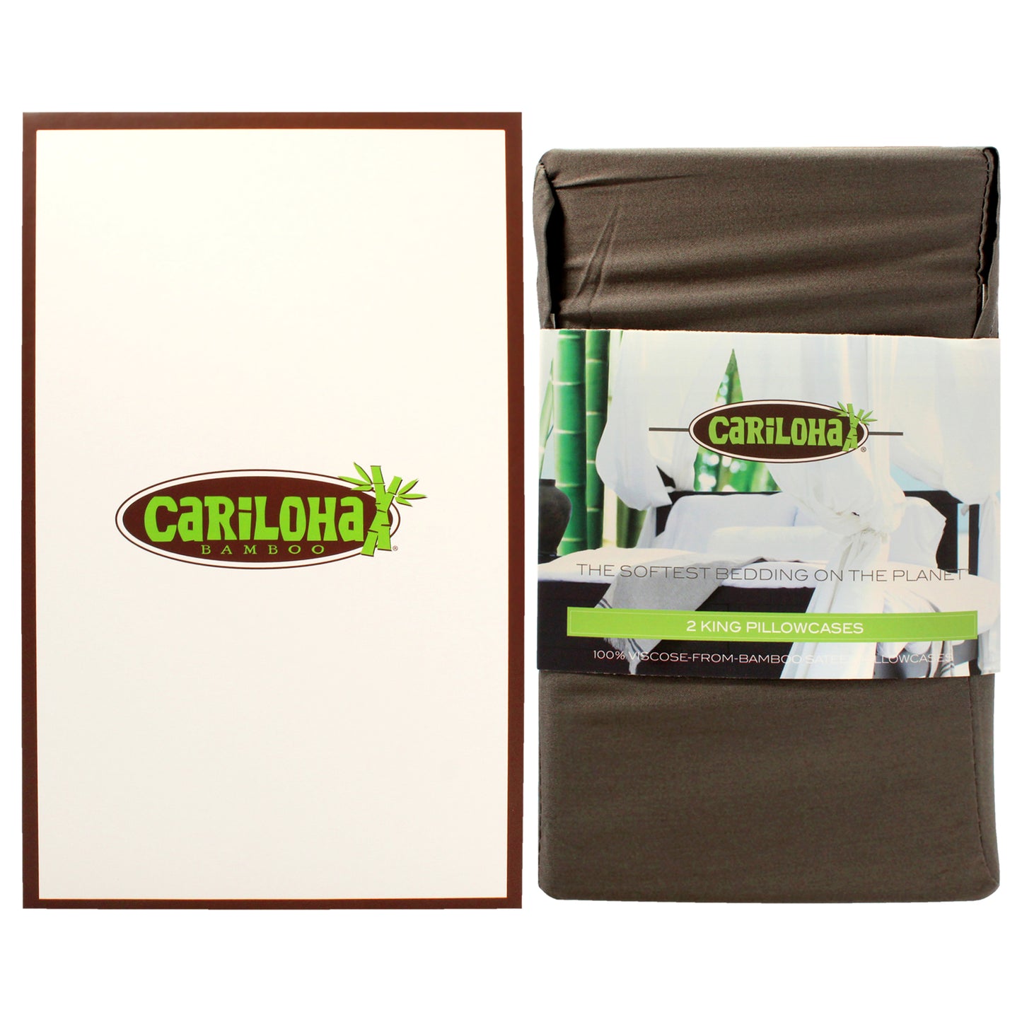 Resort Bamboo Pillowcase Set - Onyx-King by Cariloha for Unisex - 2 Pc Pillowcase